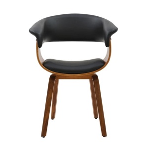 Scaun retro imitatie piele neagra, lemn furniruit ORGANIC - Img 4
