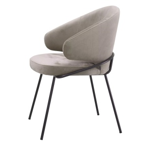 Scaun tapitat design LUX Kinley, catifea savona greige 115875 HZ - Img 4
