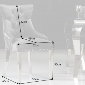 Set 2 scaune stil baroc Castle Deluxe, gri - Img 2