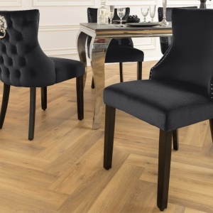 Set 2 scaune Stil Baroc, Catifea, Lemn, Negru, CASTLE DELUXE - Img 6