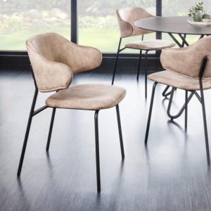 Set 2 scaune stil modern Tracy Alpine, catifea sampanie-greige - Img 6