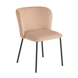 Set 2 scaune stil retro LYON catifea raiata roz