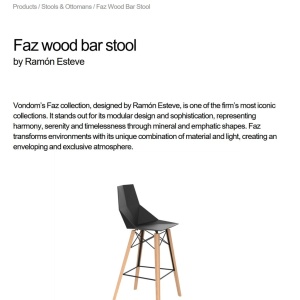 Set 4 scaune de bar de interior design modern premium FAZ CHAIR lemn 54301 - Img 7