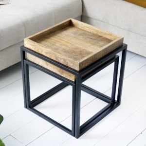 Set de 2 masute design industrial Serviteur - Img 3
