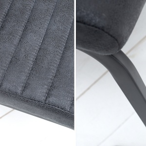 Set de 2 scaune Appartment, microfibra gri antic A-39378 VC - Img 4