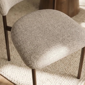 Set de 2 scaune BELLANO, material texturat taupe bej - Img 3