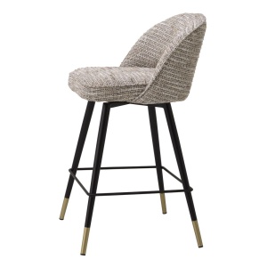 Set de 2 scaune de bar design modern LUX Cliff, H-92,5cm bej mademoiselle 115284 HZ - Img 4