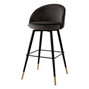Set de 2 scaune de bar pivotante, design LUX, Bar Stool Cooper gri inchis - Img 2