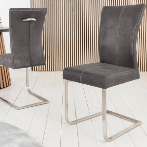 Set de 2 scaune dining sau birou, retro style, gri vintage Samson A-35768 VC - Img 4