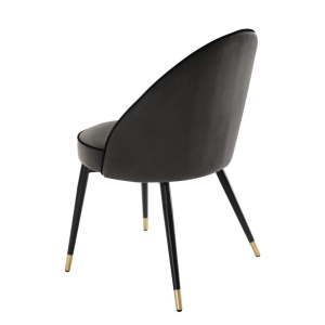Set de 2 scaune elegante design LUX Cooper, catifea gri inchis 113125 HZ - Img 4