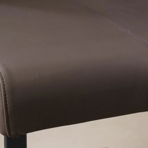 Set de 2 scaune, Metal, Piele Naturala, Gri Taupe, SAMSON A-45173 VC - Img 5