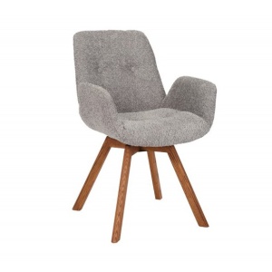 Set de 2 scaune pivotante Baltic stejar/ gri