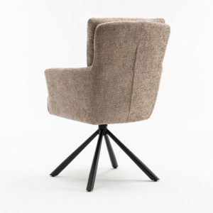 Set de 2 scaune pivotante Big George, tesatura structurata greige sampanie - Img 3