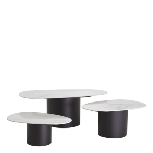 Set de 3 masute de cafea design modern LUX Zane 115560 HZ - Img 2