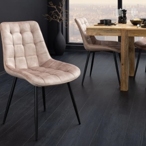 Set de 4 scaune ROADSTAR catifea sampanie greige - Img 2