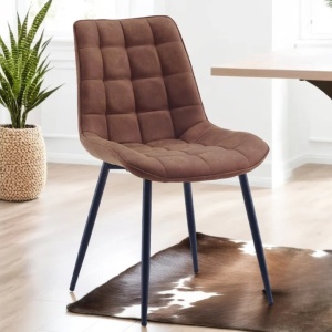 Set de 4 scaune ROADSTAR microfibra cognac - Img 9