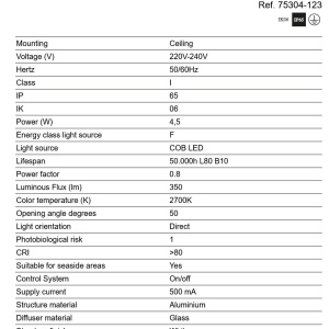 Spot aplicat LED 2700K IP65 PUK 58 alb - Img 4