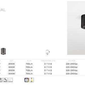 Spot aplicat LED design tehnic IRIS alb 626821 universul-luminii.ro