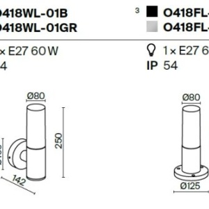 Spot aplicat, plafoniera pentru iluminat exterior IP54 Willis gri 119291 universul-luminii.ro