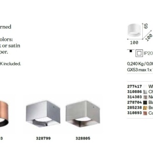 Spot aplicat Spike pl1 round cupru 142861 universul-luminii.ro