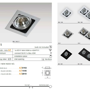 Spot incastrabil directionabil de tavan/plafon SISTO 1 WH/BK 81551 universul-luminii.ro