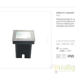 Spot incastrabil exterior IP65 PARK PT1 SQUARE 117881 61821 universul-luminii.ro