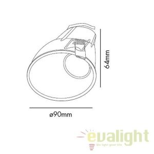Spot incastrabil modern Wall washer negru 02100602 68351 universul-luminii.ro