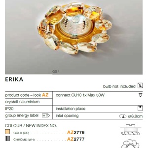 Spot incastrat tavan/plafon ERIKA crom 50811 universul-luminii.ro