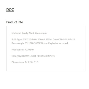 Spot LED aplicat design minimalist DOC 5W negru - Img 3