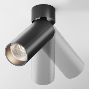 Spot LED aplicat directionabil, dimabil, design tehnic Focus negru, 4000K - Img 4