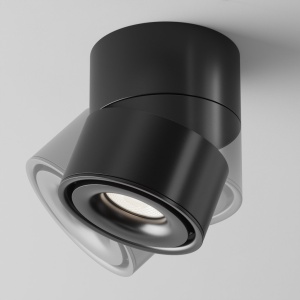 Spot LED aplicat directionabil dimabil design tehnic Yin negru, 4000K 119731 universul-luminii.ro