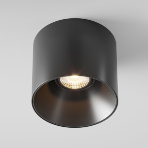 Spot LED aplicat, plafoniera dimabila design tehnic Alfa negru 12,5cm, 4000K