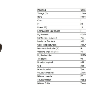 Spot LED aplicat tavan directonabil STAN 3000K negru - Img 3
