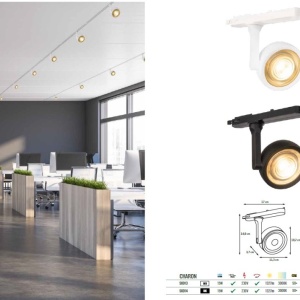 Spot LED directionabil pentru sina trifazata MAXLIGHT, CHARON alb - Img 4