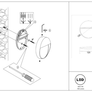 Spot LED iluminat scari sau perete exterior IP54 Mane negru 231241 universul-luminii.ro