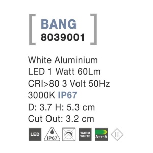Spot LED incastrabil ambiental de exterior IP67 BANG NVL-8039001 79761 universul-luminii.ro