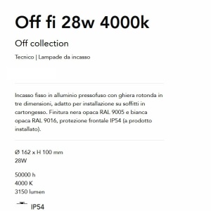 Spot LED incastrabil cu protectie IP54 Off fi 28w 4000k alb 165711 universul-luminii.ro