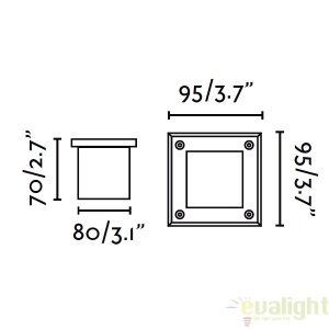SPOT LED INCASTRABIL DE EXTERIOR Inox PATRAT 71499N 56361 universul-luminii.ro