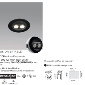 Spot LED incastrabil de exterior orientabil TRAS 4W 48801 universul-luminii.ro