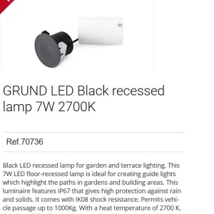 Spot LED incastrabil de exterior pavaj GRUND 7W inox negru 92311 universul-luminii.ro