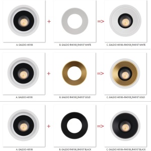 Spot LED incastrabil GALEXO H0106 alb cu inel auriu 206601 universul-luminii.ro