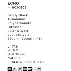 Spot LED incastrabil iluminat exterior ambiental IP54 ECHO negru 238481 universul-luminii.ro