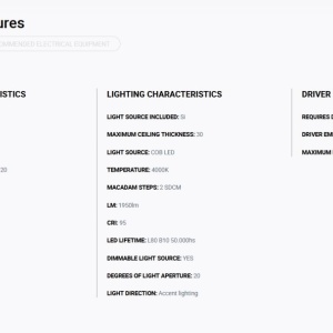 Spot LED incastrabil MINI-OPTIC Black downlight LED CRI95 17/24W 4000K 20° 2110/2875 lm 110771 universul-luminii.ro