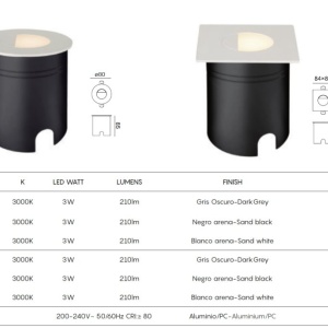 Spot LED incastrabil scari iluminat exterior IP65 ASPEN gri inchis 136841 universul-luminii.ro