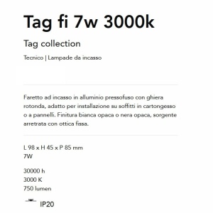 Spot LED incastrabil Tag fi 7w 3000k, Alb 166051 universul-luminii.ro