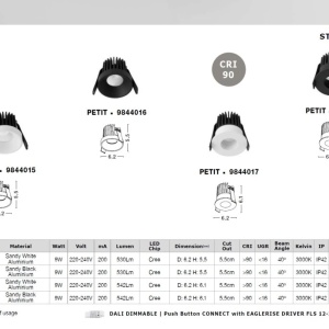 Spot LED incastrabil tavan fals / plafon IP42 PETIT negru 175051 universul-luminii.ro