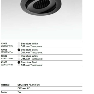 Spot LED incastrat directionabil IP44 KIVI negru 7W 3000K - Img 5