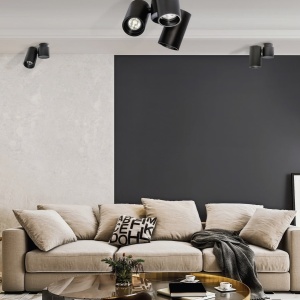 Spot modern directionabil aplicat tavan/plafon MAKALU 2 GU10 negru 97721 universul-luminii.ro