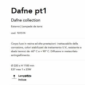 Stalp de exterior IP55 DAFNE PT1 BIANCO 126891 universul-luminii.ro