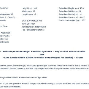 Stalp de gradina Sidara 45 antracit - Img 5
